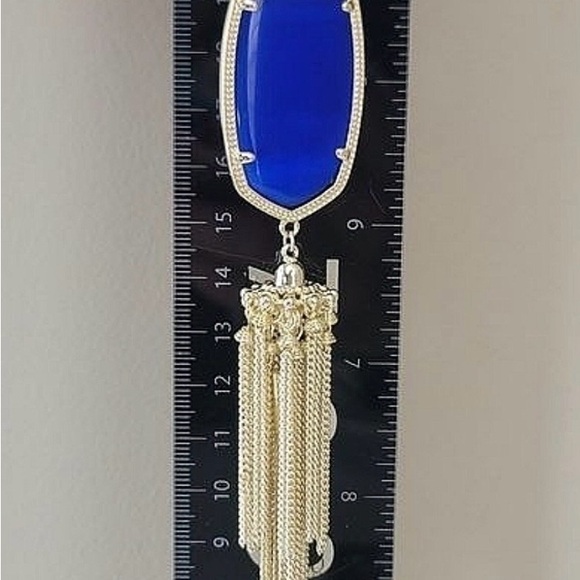 Kendra Scott Necklace Rayne Gold Plated Blue Pendant Tassel Necklace #549 & 550 - Picture 8 of 8